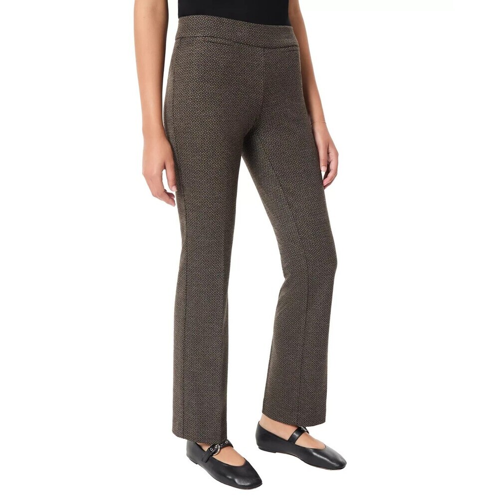 Jones New York Women's Pull-On Mid-Rise Bootcut Pants Trendy Brown Black M